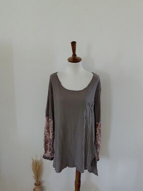 We The Free Jade Long Sleeve Contrast Print Shirt